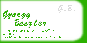 gyorgy baszler business card